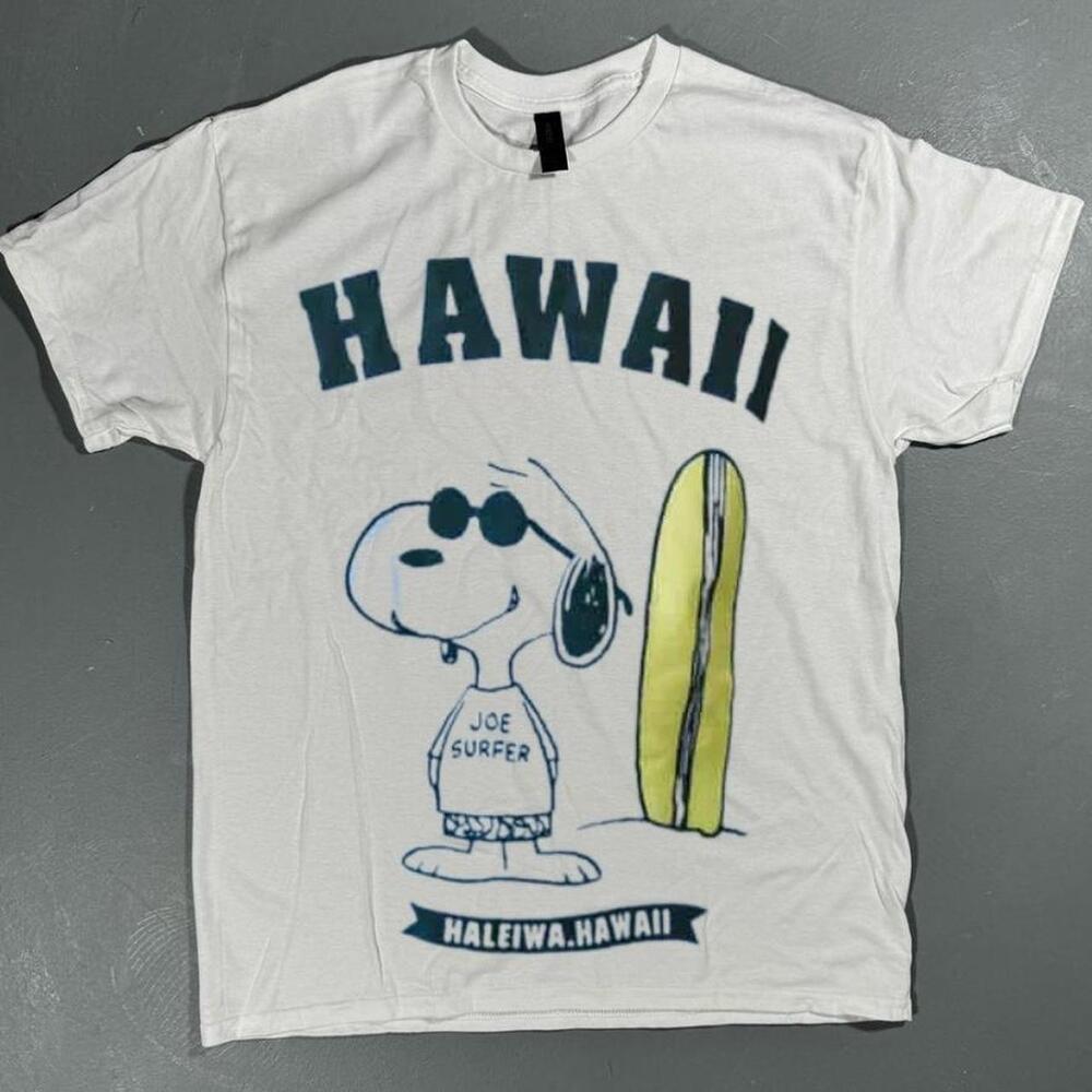 Snoopy Joe Surfer Hawaii White T Shirt